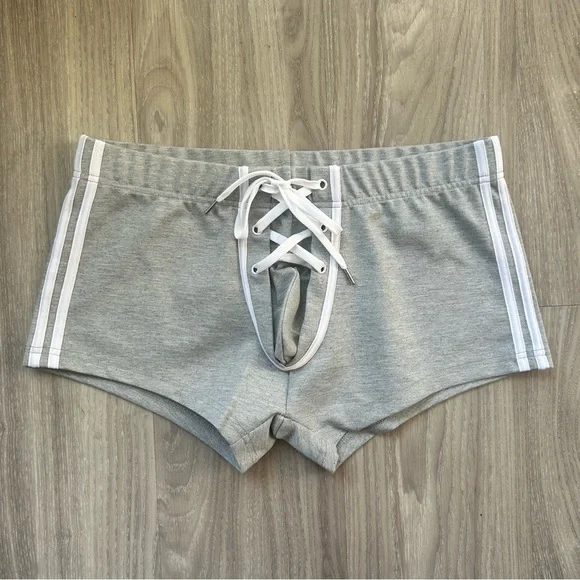 Andrew Christian | 3" Stretch Football Shorts in Gray (Medium) - Picture 6 of 16